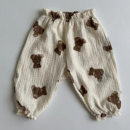 Organic Cotton Baby Pants Newborn Toddlers Autumn Spring Summer Winter Cute Print Soft Muslin Clothes Pants Pantalons Capris